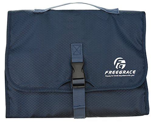 Freegrace Premium Hanging Toiletry Bag for Travel, Cosmetic Bag Organizer - color: Dark Blue
