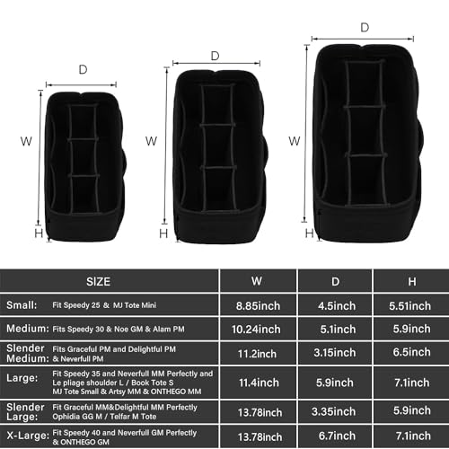 ZTUJO Purse Organizer Insert, Felt Bag Organizer For Handbag, 13 Colors, 6 Sizes (Small, Black) - color: Black, size: Small