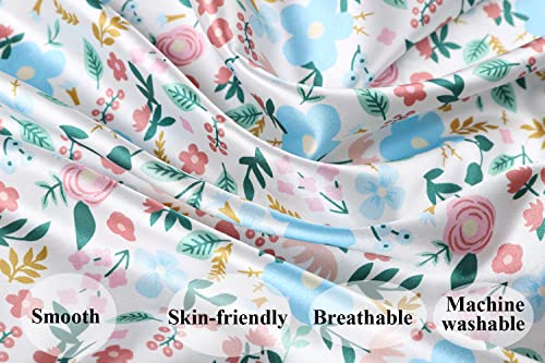 Tcmyyund Satin Nursing Pillow Cover Set 2 Pack Ultra Soft Silk Feeling - color: Floral & Floral