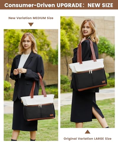 LOVEVOOK Upgrade Version Work Bags for Women 15.6 Inch Laptop Bag Large Capacity Mutiple Pockets Teacher Bag Water Resistant Canvas Tote Bag Purse for Office Travel Nurse Teacher, Dark Purple-Black - color: Dark Purple&black, size: Medium suitable for 15.
