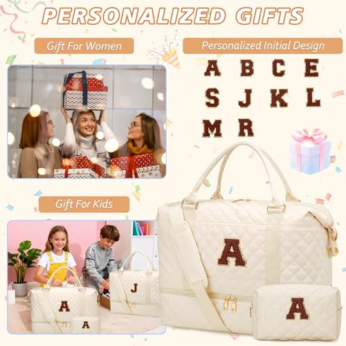 Personalized Gifts for Women Weekender Duffle Bags(Beige,A) - color: Beige, style: A