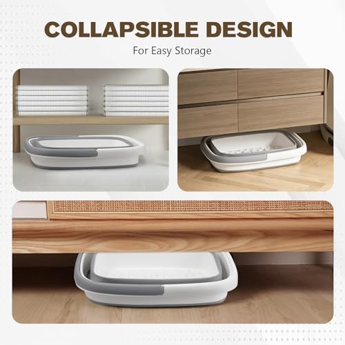 Collapsible Foot Bath Basin for Soaking Feet-Grey - color: Gray