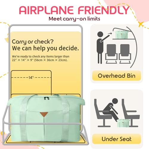 Duffle Bag for Travel with Trolley Sleeve, Gym Bag, Green - color: Green
