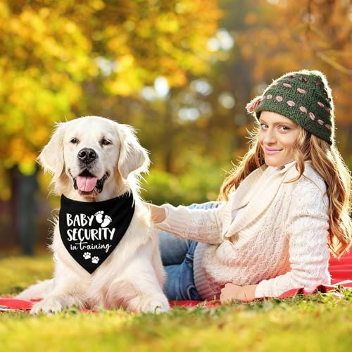 Baby Security Dog Bandana - Pregnancy Reveal Accessory for Dogs (Black) - color: Baby Security Black