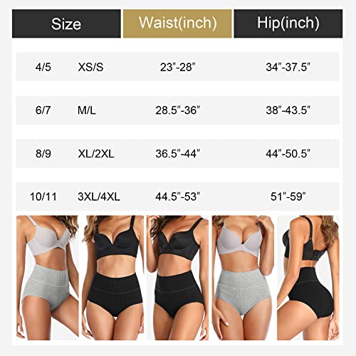 UMMISS Womens Underwear Cotton High Waisted Tummy Control Panties Plus Size Full Coverage Ladies Briefs - color: C-multi-5 Pack, size: 3X-Large-4X-Large