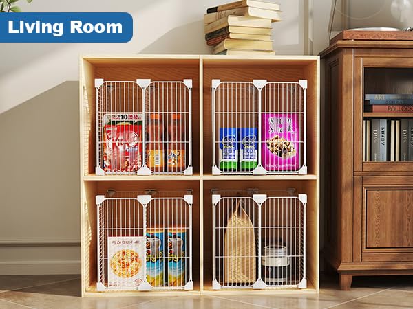 Deep Freezer Organizer Bin with Adjustable Divider Pantry, 13.8x13.8x13.8''