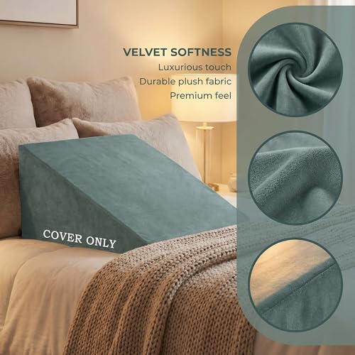 Wedge Pillow Cover, Light Green, 25"x25"x12.5" Cover Only - color: Light Green, size: 25"x25"x12.5"