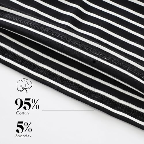 Liu & Qu Women's Maternity Dress Summer Casual Bodycon Pregnancy Dresses - color: Black White Stripe, size: Medium