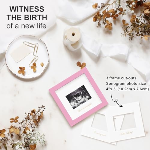 KINLINK Baby Sonogram Picture Frame, Ultrasound Picture Frame Light Pink - color: Light Pink, size: 6x6