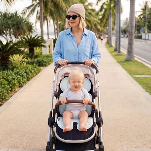 Momcozy Universal Stroller Cooling Pad, Detachable 2-Piece Cushion - color: Blue, size: Cooling Pad