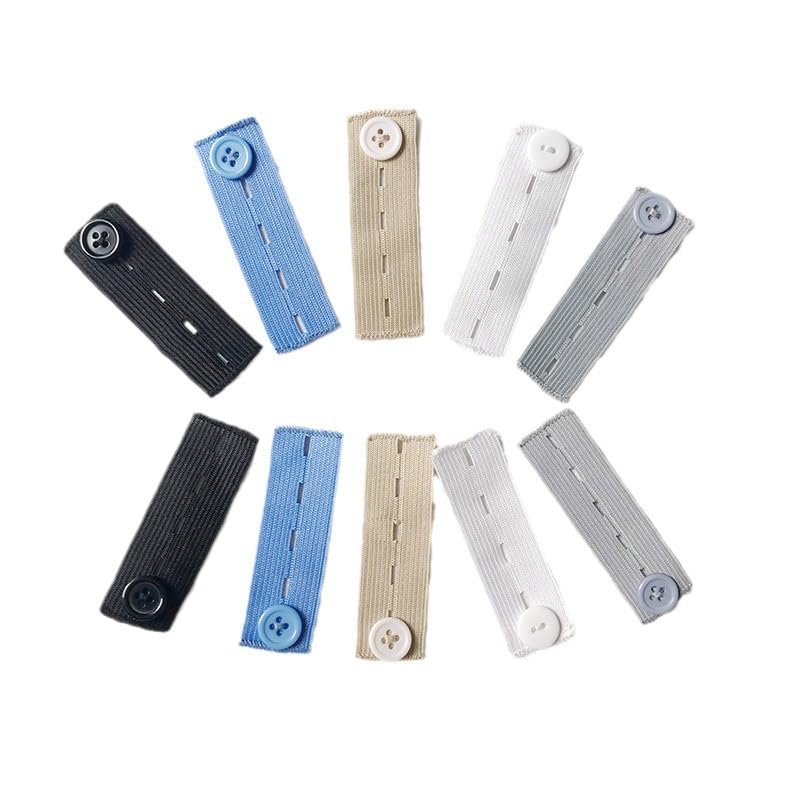 5pcs Elastic Waistband Extenders Adjustable Button for Jeans Pants Comfort Waist Expander for Women and Men