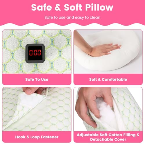 Pregnancy Pillow for Sleeping, Soft Maternity Body Pillow for Side Sleepers, Wedge Support for Back, Belly, Legs, Adjustable & Detachable with Machine-Washable Cushion Cover(Pink)