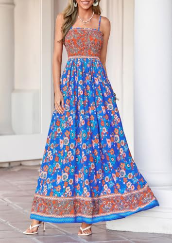 PRETTYGARDEN Summer Dresses for Women 2026 Beach Sun Dress - color: Blue, size: Medium