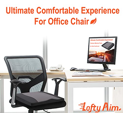 Lofty Aim Car Seat Cushion, Memory Foam Car Seat Cushions for Long Driving - color: Black&gray