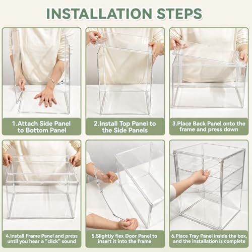Baby Bottle Storage Organizer for Countertop Clear Bottle Organizer - size: X-Large: 15.3" x 9.8" x 11.4"