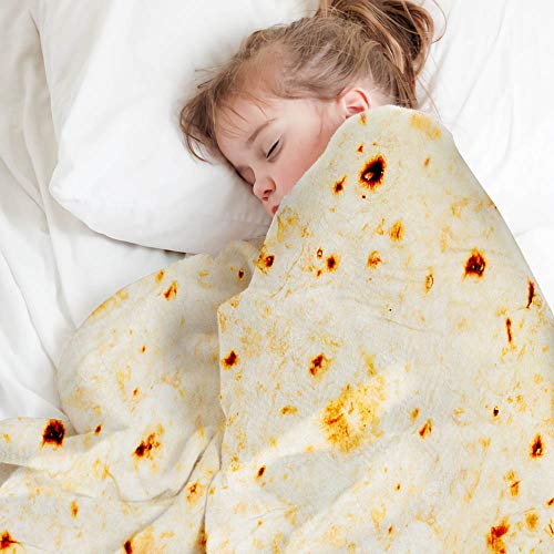 Lhedon Tortilla Blanket Kids 49 Inch Burrito Blanket Soft Flannel - color: Beige, size: 49 inch