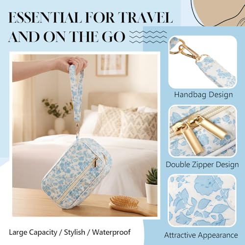 Abbylike Breastmilk Cooler Travel Bag with 2 Ice Packs, Blue Floral