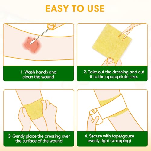 Manuka Honey Calcium Alginate Wound Dressing, 3"×3", 12 Individual Pack - size: 3×3 Inch