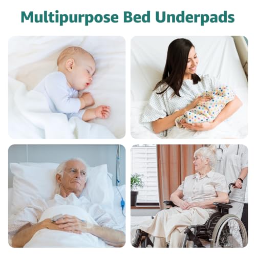 Incontinence Bed Pads Washable with 10 Handles for Bedridden Care, 34"x72" - color: Blue, size: 34"x72"-1 pc