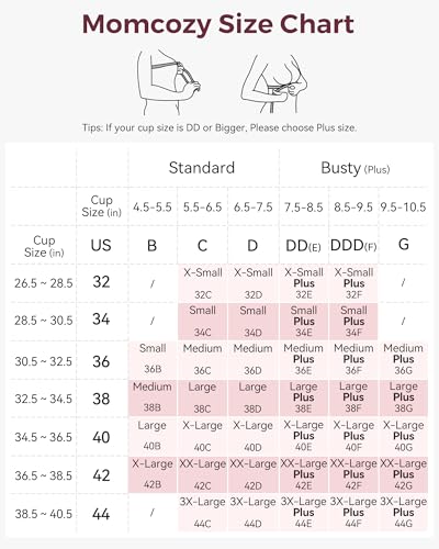 Momcozy 2-in-1 Hands Free Pumping Bra, Adjustable Breast Pump Bra with Wide Support Band for Breastfeeding Moms - size: Large Plus
