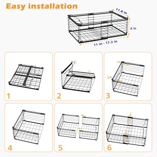 NADAMOO Expandable Chest Freezer Organizer, Stackable Wire Baskets - size: 4 Packs