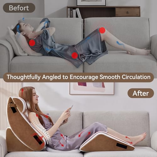Negwoo 5PCS Wedge Pillow Set for After Surgery,Bed Wedge Pillow, Brown - color: Brown, size: 5 PCS-Seat