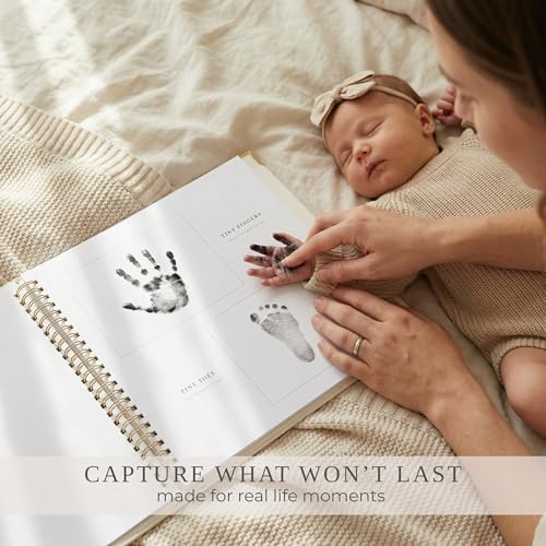 Keepsake Baby Memory Book for Boys and Girls - Timeless First 5 Year Book - color: Beige