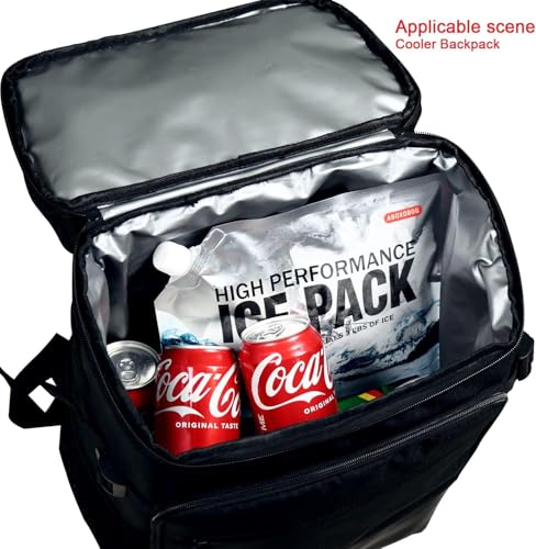 Reusable Ice Packs for Coolers 5 Pack, Long Lasting Gel Freezer Packs for Cooler Bag, Large Lunch Box, Beach, Camping & Road Trips Cold Blocks (9.8" x 9.8") - size: Medium-5pk