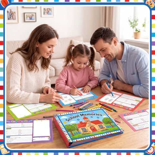 School Memory Book for Kids School Scrapbook Album,Colorful - style: Colorful