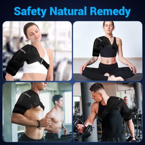 Comfytemp Shoulder Ice Pack Wrap Rotator Cuff Cold Therapy (Large/X-Large) - color: Black
