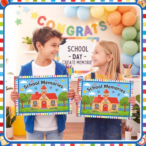 School Memory Book for Kids School Scrapbook Album,Colorful - style: Colorful