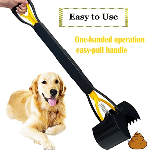 ienjoyed 2-Pack Pooper Scooper for Large Small Dogs Heavy Duty, 32" Long Handle Poop Scoop for Yard, Grass, Gravel, Dog Poop Grabber with High Strength Material and Durable Spring - size: 32 inches(2-Pieces)