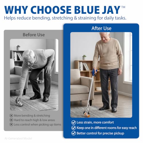 Blue Jay 30 Inch Reacher Grabber Tool with Rubber Suction Cups - 2 Pack - size: Two Pack
