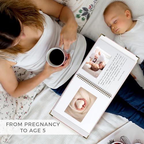 Keepsake Baby Memory Book for Boys and Girls - Timeless First 5 Year Book - color: Pink