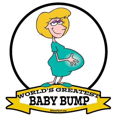 3dRose Funny Worlds Greatest Baby Bump Women Pregnancy Humor Cartoon 8x8 Trivet with 6x6 Ceramic Tile