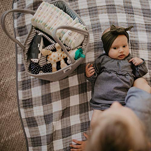 Parker Baby Co. Soft Rope Diaper Caddy Organizer for Nursery & Car - Gray - color: Gray