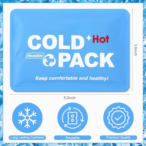 4 Pack Reusable Soft Ice Packs for Coolers Lunch Boxes Slim Ice Packs Bulk Flexible Gel Freezers for Cooler Bags Backpacks Cooling Beach Camping Office