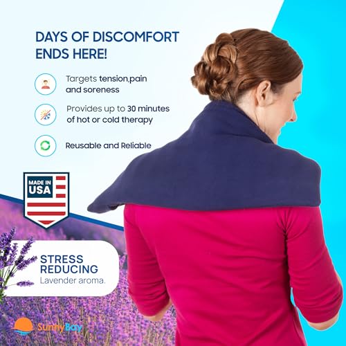SunnyBay Lavender Extra Large Heating Pad, 10x24 inch, 4 lb, Midnight Blue - color: Lavender Scented Midnight Blue