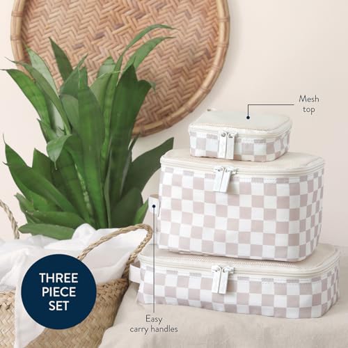 Itzy Ritzy Packing Cubes for Travel, Set of 3 Organizers (Checkerboard) - color: Checkerboard