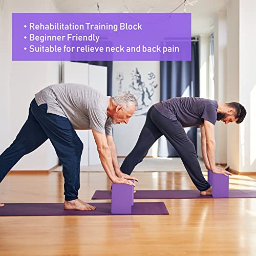 Wettarn 6 Pack EVA Yoga Blocks Bulk, Non Slip Pilates Brick - color: Purple
