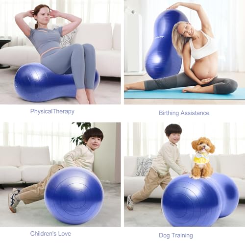 INPANY Peanut Exercise Ball for Labor, Physical Therapy & Fitness - color: Indigo
