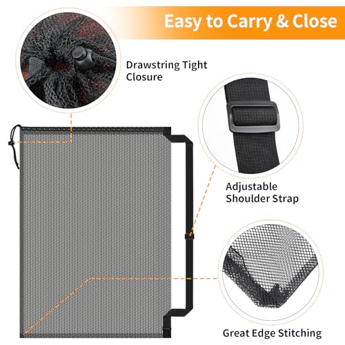 Extra Large Mesh Ball Bag, Heavy Duty 40"x30" Hold 10-12 Soccer Basketball - style: No Pocket