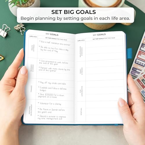 Clever Fox Pocket Planner, Mini Undated Weekly Calendar, Small Mystic Blue - color: Mystic Blue, size: Pocket size (3.7" x 6.7")