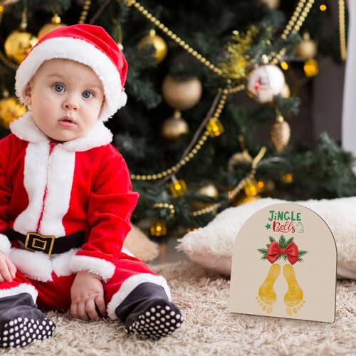 Beeveer Christmas Baby Footprint DIY Crafts Mistletoe, Bow - style: Bow