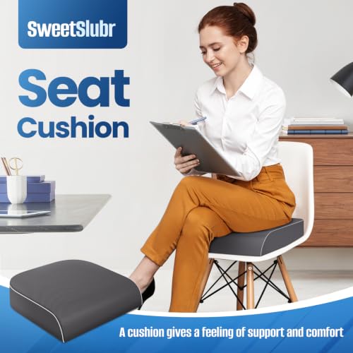 SweetSlubr Seat Cushion, Chair Pad, Memory Foam Tailbone Pain Relief - color: Gray, size: Large