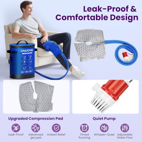 ONLYCARE Cold Therapy Machine, Ice Machine for Knee After Surgery,Dark Blue