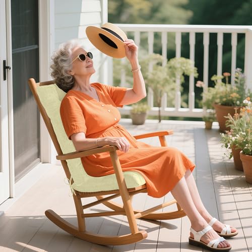 ELFJOY Rocking Chair Cushions High Back and Seat Cushion Linen White - color: Linen White