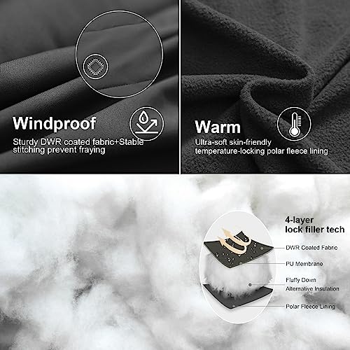 Chrisuno Women's Plus Size Winter Coat Waterproof Long Puffer Jacket Warm Thicken Parka with Removable Fur Hood - color: Dark Grey, size: 1X
