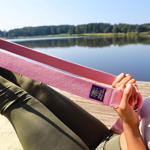 Extra-Wide 2 Inch Cotton Yoga Strap: Stretching, Physical Therapy, Exercise - color: Pink, size: 10 feet