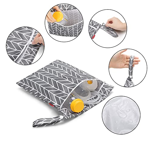 Damero Breast Pump Parts Bag, Pumping Bag with Waterproof Mat and Mesh Bag - color: Gray Arrow